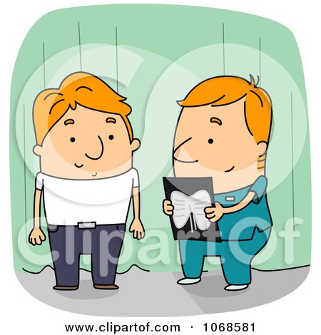 Clipart Radiology Technician And Patient - Royalty Free Vector Illustration by BNP Design Studio