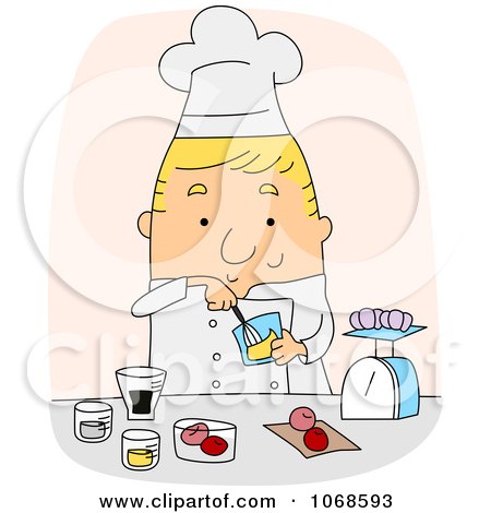 Clipart Chef Mixing Ingredients - Royalty Free Vector Illustration by BNP Design Studio