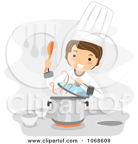 Clipart Chef Stirring Soup - Royalty Free Vector Illustration by BNP Design Studio