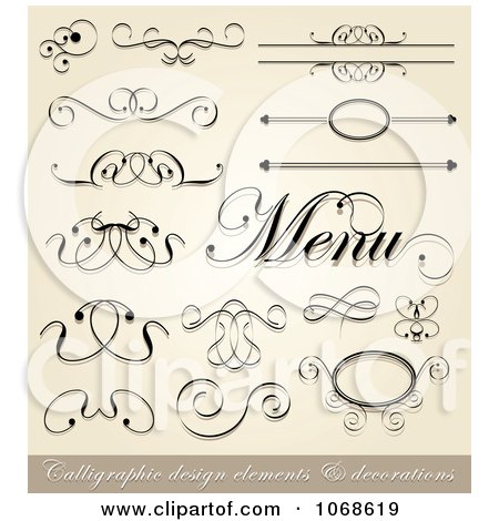 Clipart Scroll Borders And Design Elements - Royalty Free Vector Illustration by vectorace