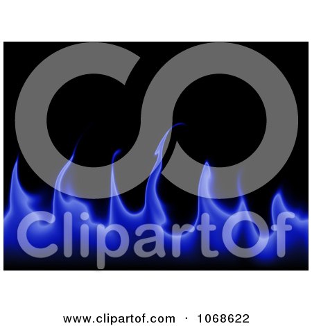 Clipart Blue Flames On Black Background - Royalty Free Illustration by oboy