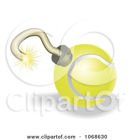 Clipart 3d Tennis Ball Bomb - Royalty Free Vector Illustration by AtStockIllustration