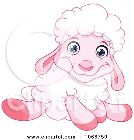 Clipart Sitting Pink Lamb - Royalty Free Vector Illustration by yayayoyo
