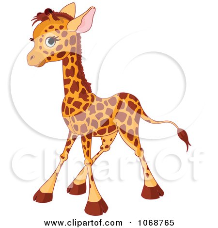 Clipart Baby Giraffe Standing - Royalty Free Vector Illustration by Pushkin