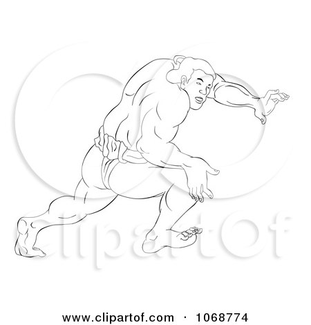 Clipart Sketched Sumo Wrestler 1 - Royalty Free Illustration by patrimonio