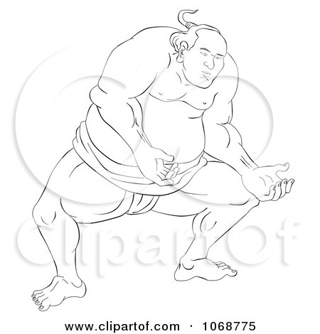 Clipart Sketched Sumo Wrestler 2 - Royalty Free Illustration by patrimonio