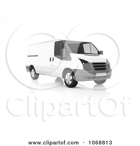 Clipart 3d White And Gray Van - Royalty Free CGI Illustration by chrisroll
