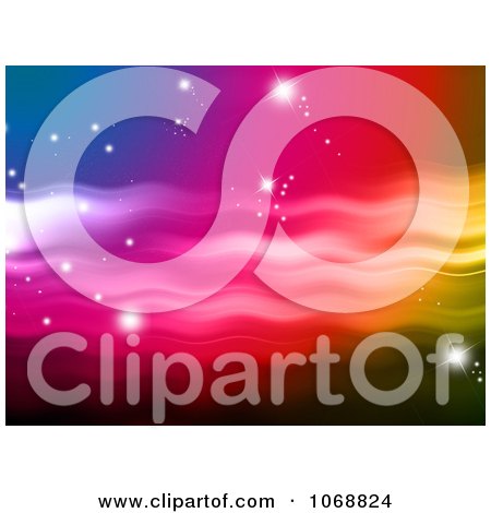 Clipart Colorful Background With Shining Stars - Royalty Free Illustration by KJ Pargeter