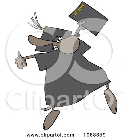 Clipart Graduate Dog With A Diploma - Royalty Free Vector Illustration by djart