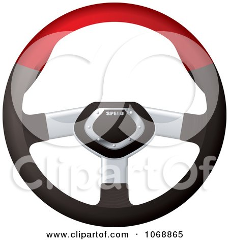 Clipart 3d Sports Car Steering Wheel - Royalty Free Vector Illustration by michaeltravers