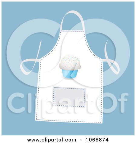 Clipart White Cupcake Apron - Royalty Free Vector Illustration by michaeltravers
