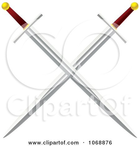 Clipart Two Crossed Swords - Royalty Free Vector Illustration by michaeltravers