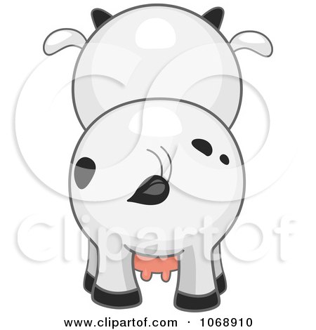 Clipart Cute Cow From Behind - Royalty Free Vector Illustration by BNP Design Studio