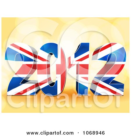 Clipart 3d Union Jack 2012 Flag - Royalty Free Vector Illustration by elaineitalia