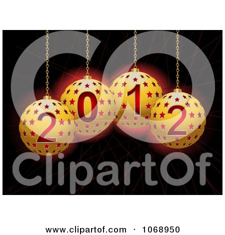 Clipart 3d 2012 Star Christmas Ornaments - Royalty Free Vector Illustration by elaineitalia