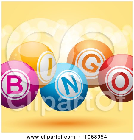 Clipart 3d Balls Spelling Bingo - Royalty Free Vector Illustration by elaineitalia