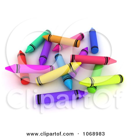 Clipart 3d Crayons - Royalty Free CGI Illustration by BNP Design Studio