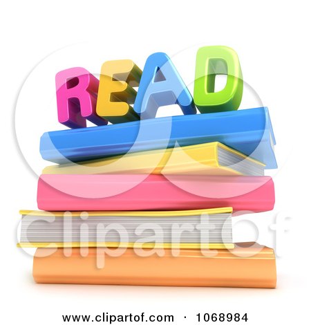 Clipart 3d READ On School Books - Royalty Free CGI Illustration by BNP Design Studio