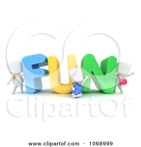 Clipart 3d Ivory School Kids With FUN - Royalty Free CGI Illustration by BNP Design Studio