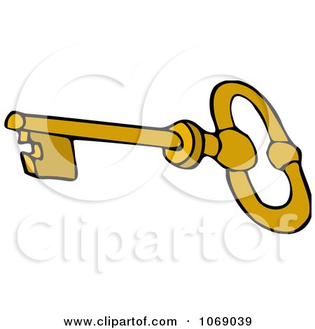 Clipart Gold Skeleton Key - Royalty Free Vector Illustration by djart