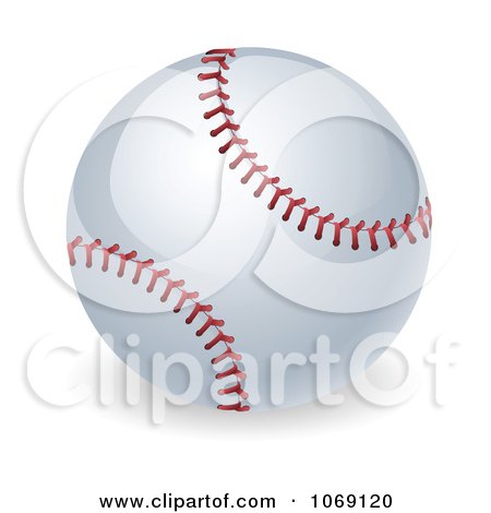 Clipart 3d Stitched Baseball - Royalty Free Vector Illustration by AtStockIllustration