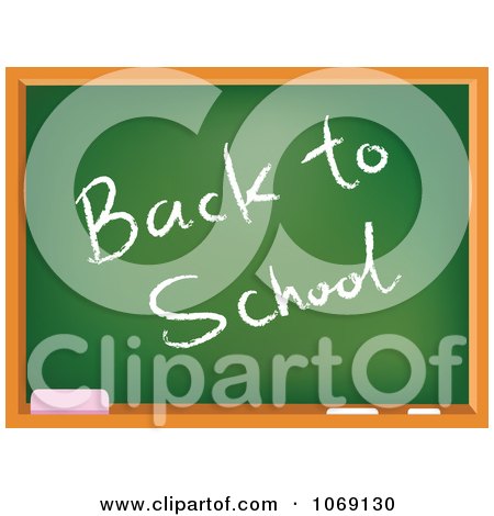 Clipart Chalk Board With A Back To School Greeting - Royalty Free Vector Illustration by yayayoyo