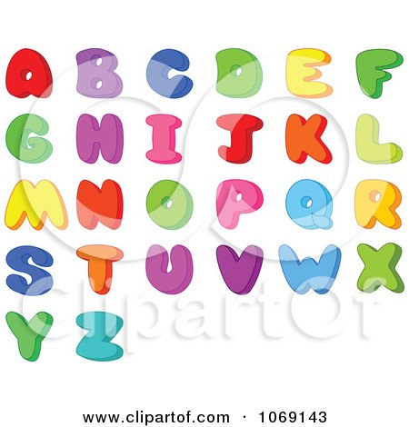 Clipart Colorful Letters - Royalty Free Vector Illustration by Pushkin