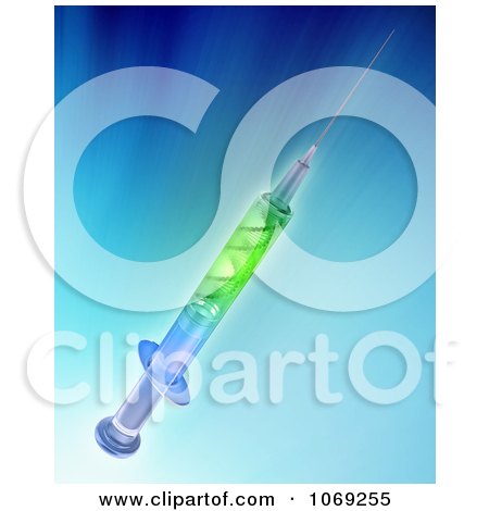 Clipart 3d Syringe With DNA Inside 1 - Royalty Free CGI Illustration by Mopic