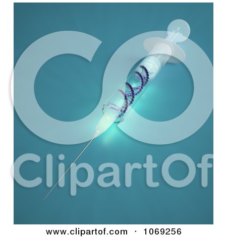 Clipart 3d Syringe With DNA Inside 2 - Royalty Free CGI Illustration by Mopic
