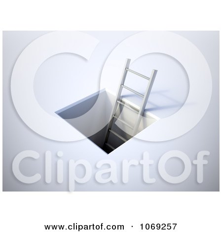 Clipart 3d Ladder Leading Into An Underground Tunnel - Royalty Free CGI Illustration by Mopic