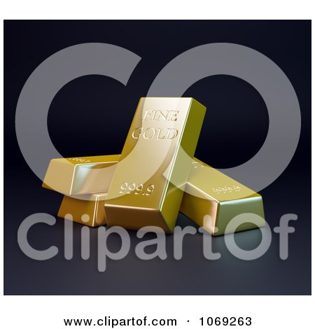 Clipart 3d Gold Bars - Royalty Free CGI Illustration by Mopic