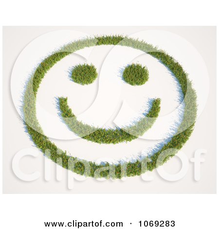 Clipart 3d Grassy Happy Face - Royalty Free CGI Illustration by Mopic