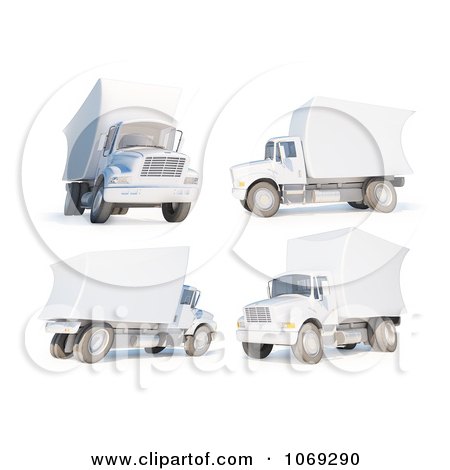 Clipart 3d Delivery Vans - Royalty Free CGI Illustration by Mopic