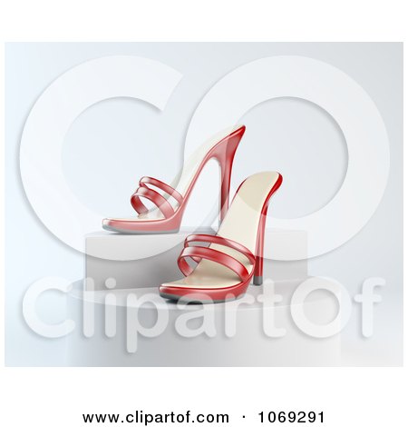 Clipart 3d Red High Heels On A Platform - Royalty Free CGI Illustration by Mopic