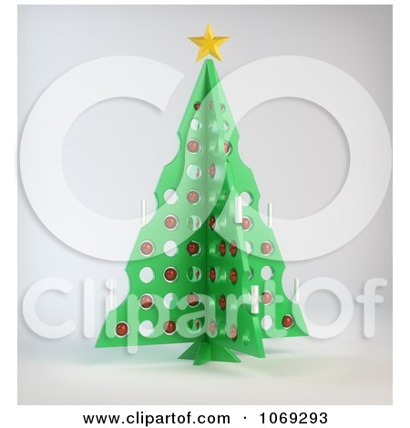 Clipart 3d Plastic Christmas Tree - Royalty Free CGI Illustration by Mopic