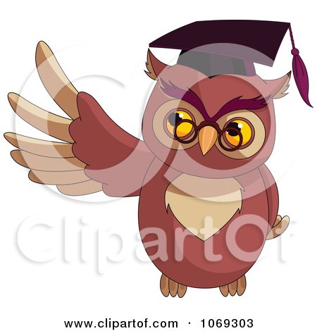 Clipart Presenting Professor Owl - Royalty Free Vector Illustration by Pushkin