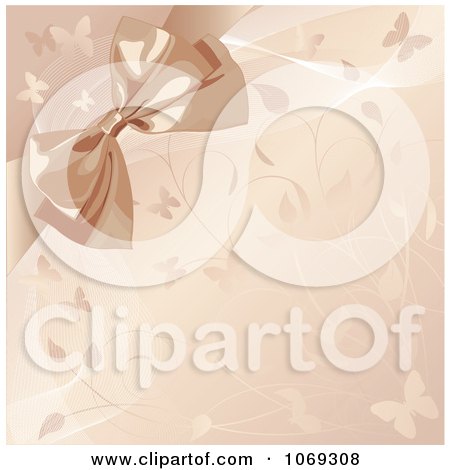Clipart Wedding Bow And Butterfly Background - Royalty Free Vector Illustration by Pushkin