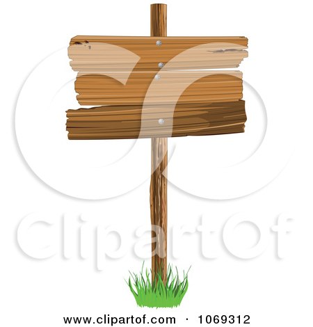 Clipart Wooden Plank Sign - Royalty Free Vector Illustration by Pushkin