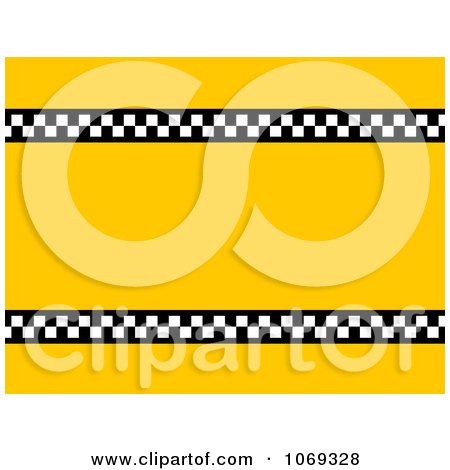 Clipart Checkered Yellow Taxi Background - Royalty Free Illustration by oboy