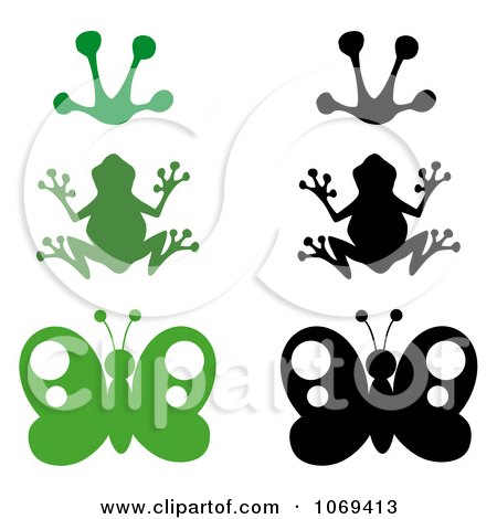 Clipart Frogs And Butterflies - Royalty Free Vector Illustration by Hit Toon