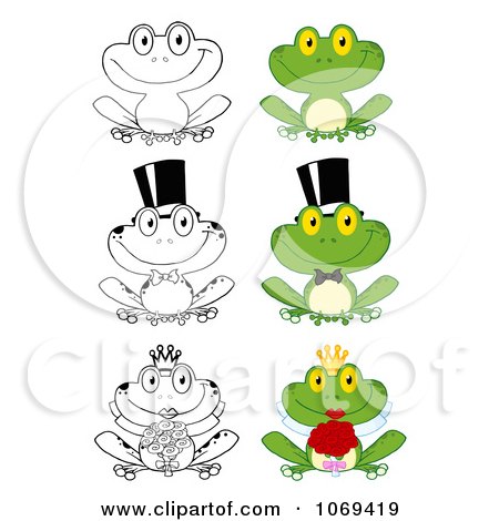 Clipart Frog Brides And Grooms - Royalty Free Vector Illustration by Hit Toon