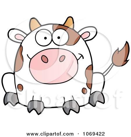 Clipart Sitting Cow - Royalty Free Vector Illustration by Hit Toon