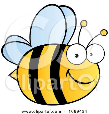 Clipart Happy Bee - Royalty Free Vector Illustration by Hit Toon