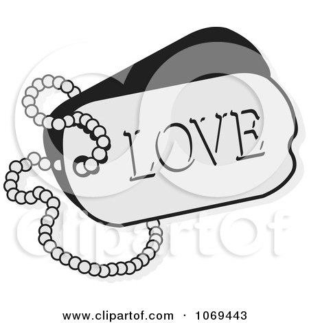 Clipart LOVE Dog Tag - Royalty Free Vector Illustration by Johnny Sajem