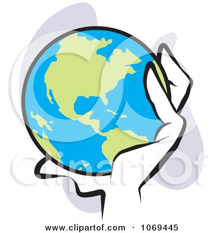 Clipart Hand Holding The World - Royalty Free Vector Illustration by Johnny Sajem
