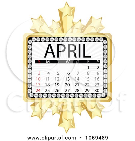 Clipart April Marquee Calendar - Royalty Free Vector Illustration by Andrei Marincas