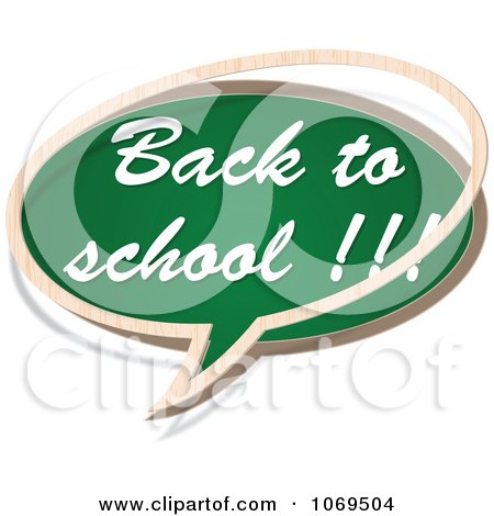 Clipart Back To School Chalkboard Word Balloon - Royalty Free Vector Illustration by Andrei Marincas