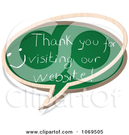 Clipart Thank You For Visiting Our Website Chalkboard Word Balloon - Royalty Free Vector Illustration by Andrei Marincas