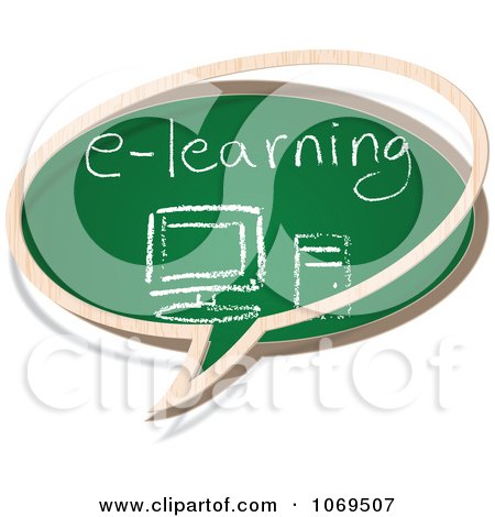 Clipart E Learning Chalkboard Word Balloon - Royalty Free Vector Illustration by Andrei Marincas