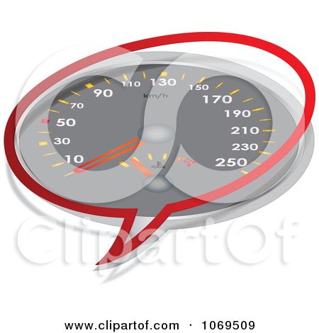 Clipart Speedometer Word Balloon - Royalty Free Vector Illustration by Andrei Marincas